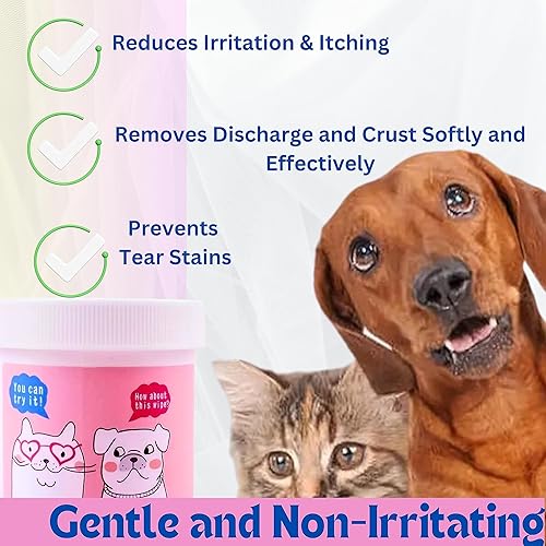 Miniatura 5 de Toallitas para ojos de perro para descarga y corteza, toallitas quitamanchas de lágrimas para Shih-Tzu, Yorkies, Pekinés, Pugs, Schnauzers y gatos,