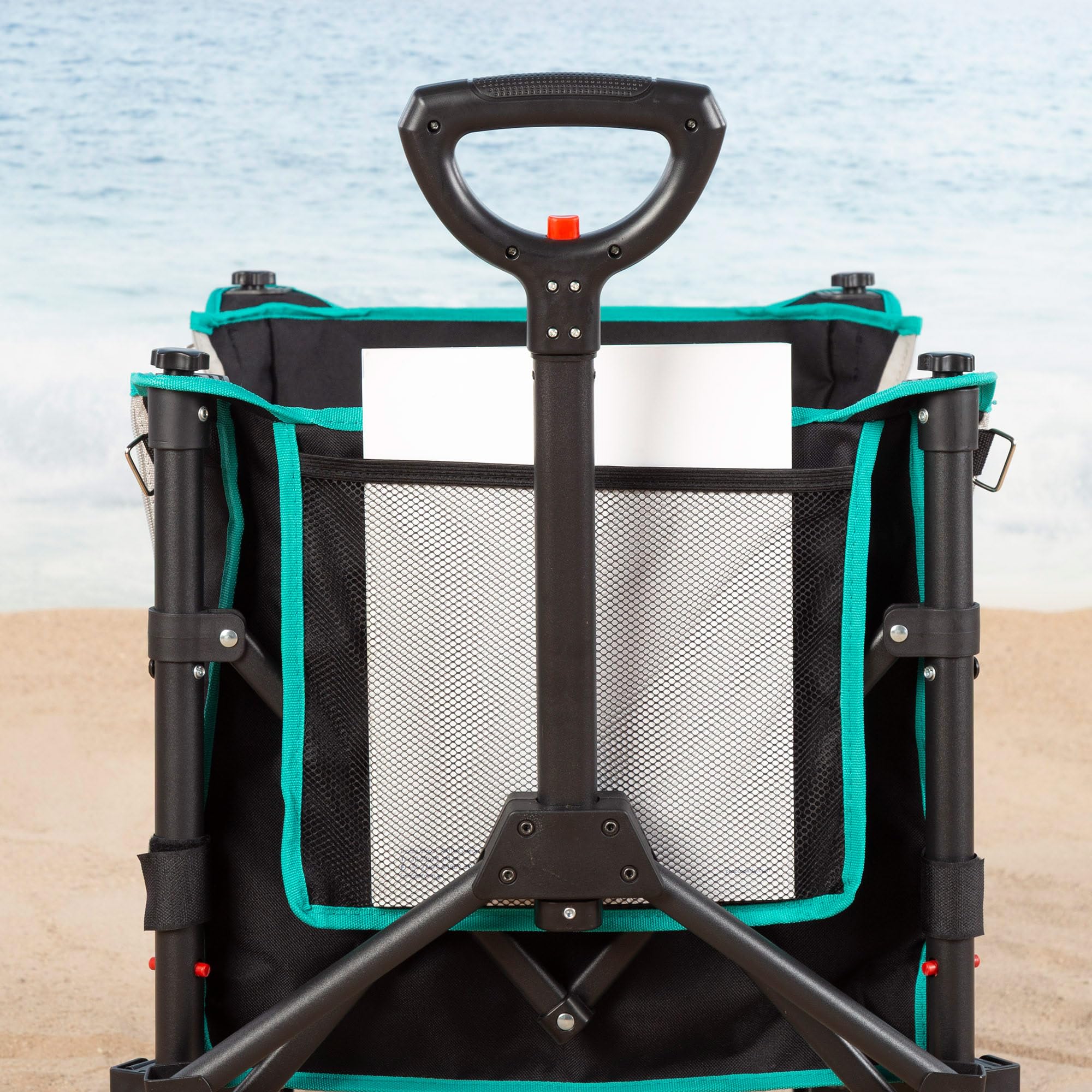 AKTIVE Carrello pieghevole da spiaggia ruote fuoristrada 60 kg acciaio poliestere 70x45x95 cm