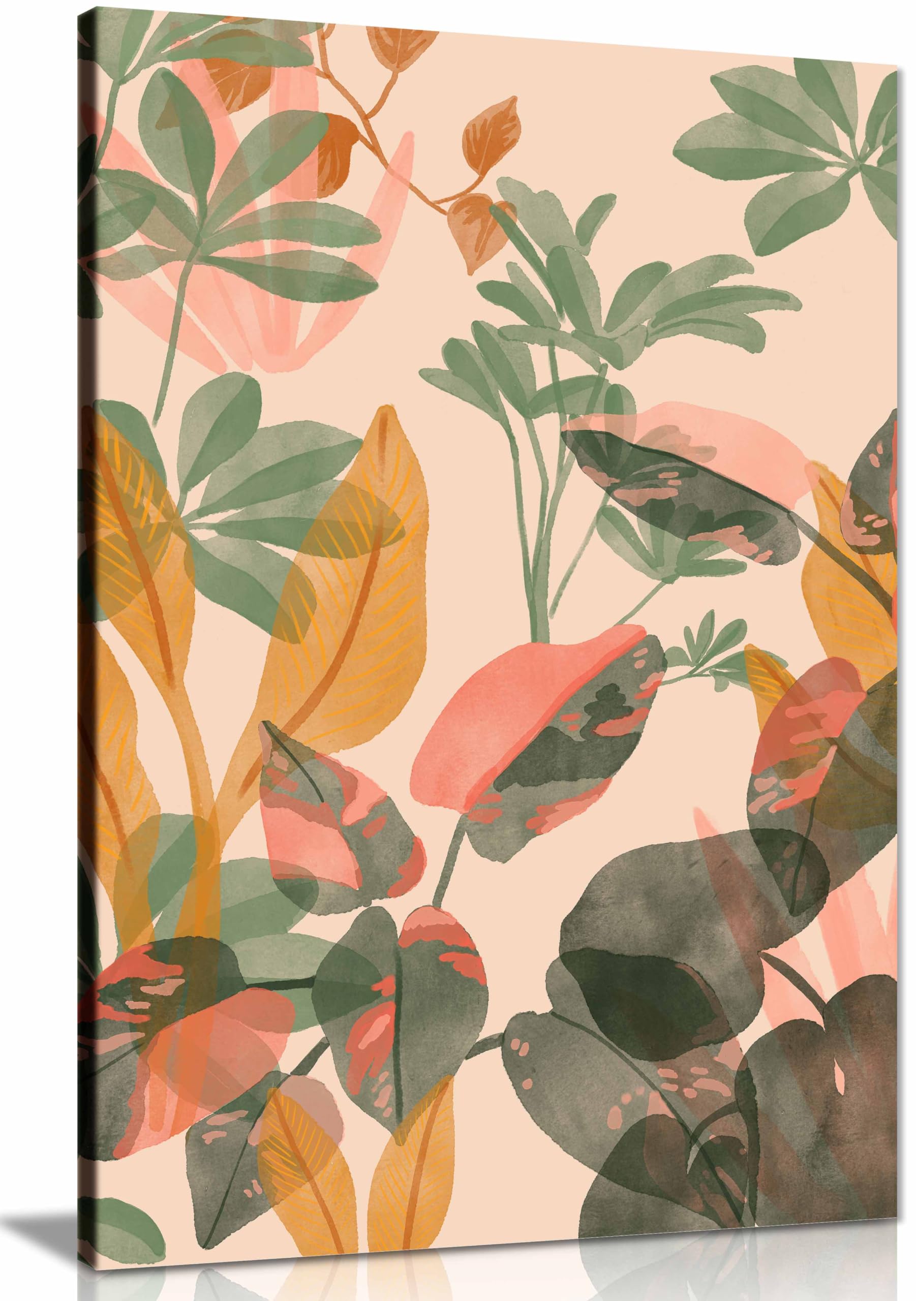 Tropical Mess Canvas Print, Framed Wall Art Pictures for Home Decor 46x31cm (18x12in)