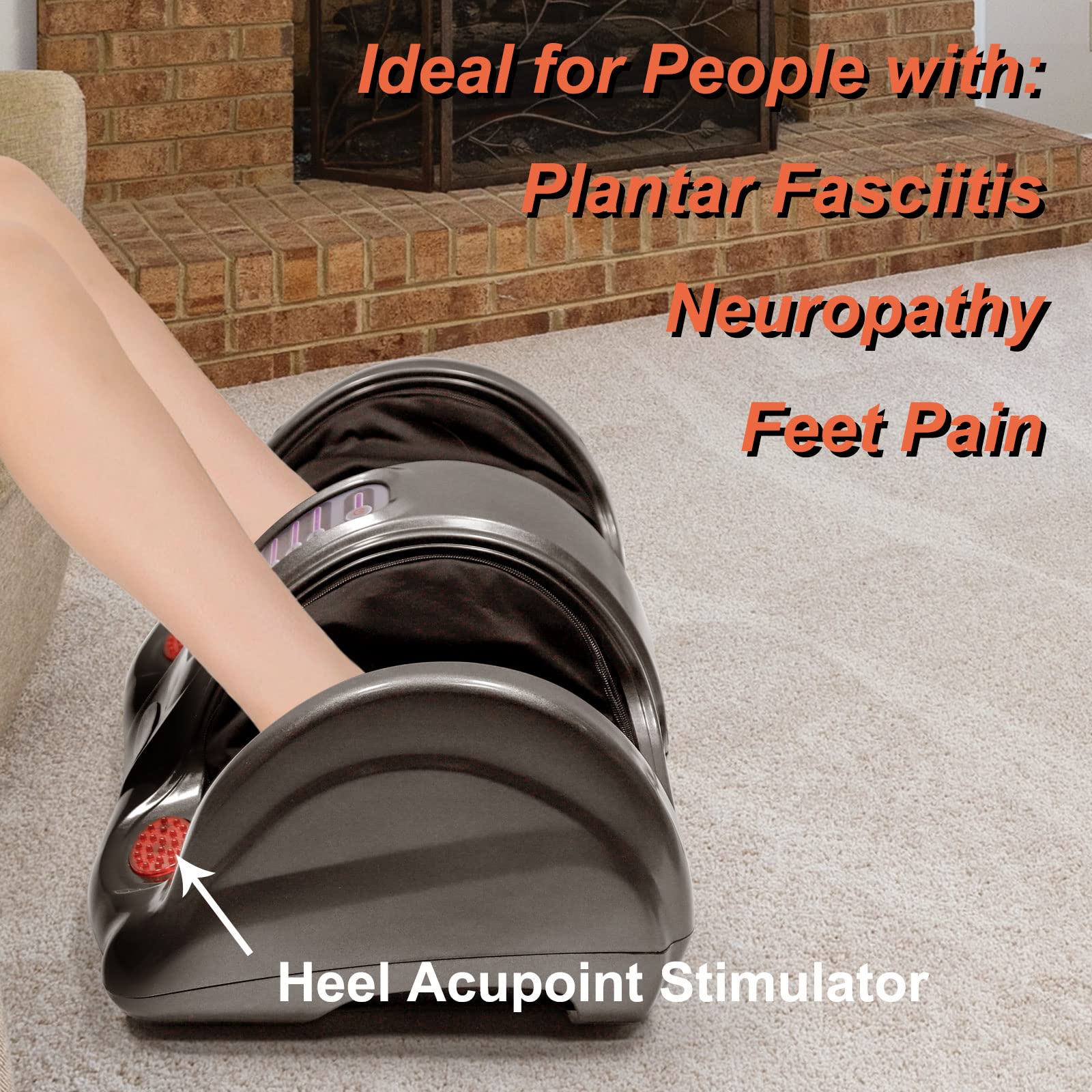 Electric Shiatsu Foot Massager with Remote for Pain Relief, Deep Kneading Rolling Feet and Calf Massager, Leg Circulation Machine for Plantar Fasciitis and Neuropathy, Men Women Gifts, Gray