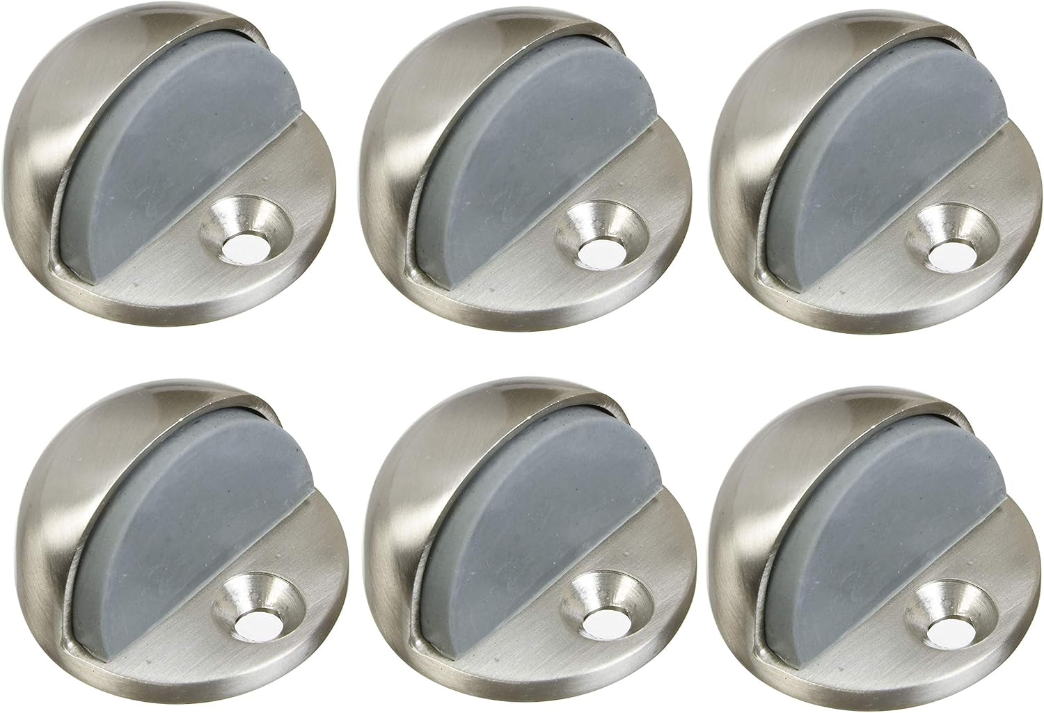 National Hardware N325-324 1.75 X 1.11 Satin Nickel Finish Solid Brass Floor Door Stops