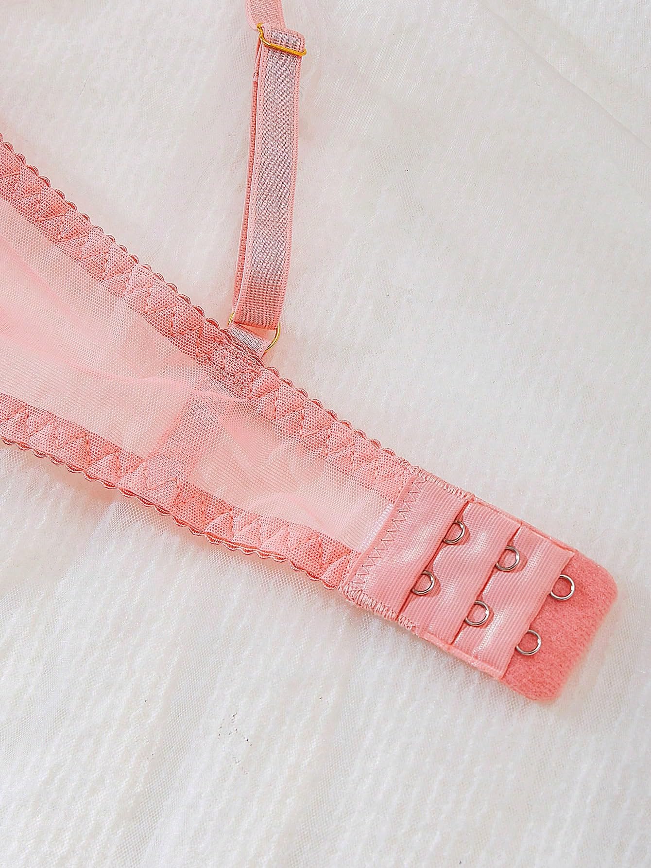 SweatyRocks Women's Lingerie Set Floral Lace Ruffle Shoulder Bra and Panty Underwear Sets