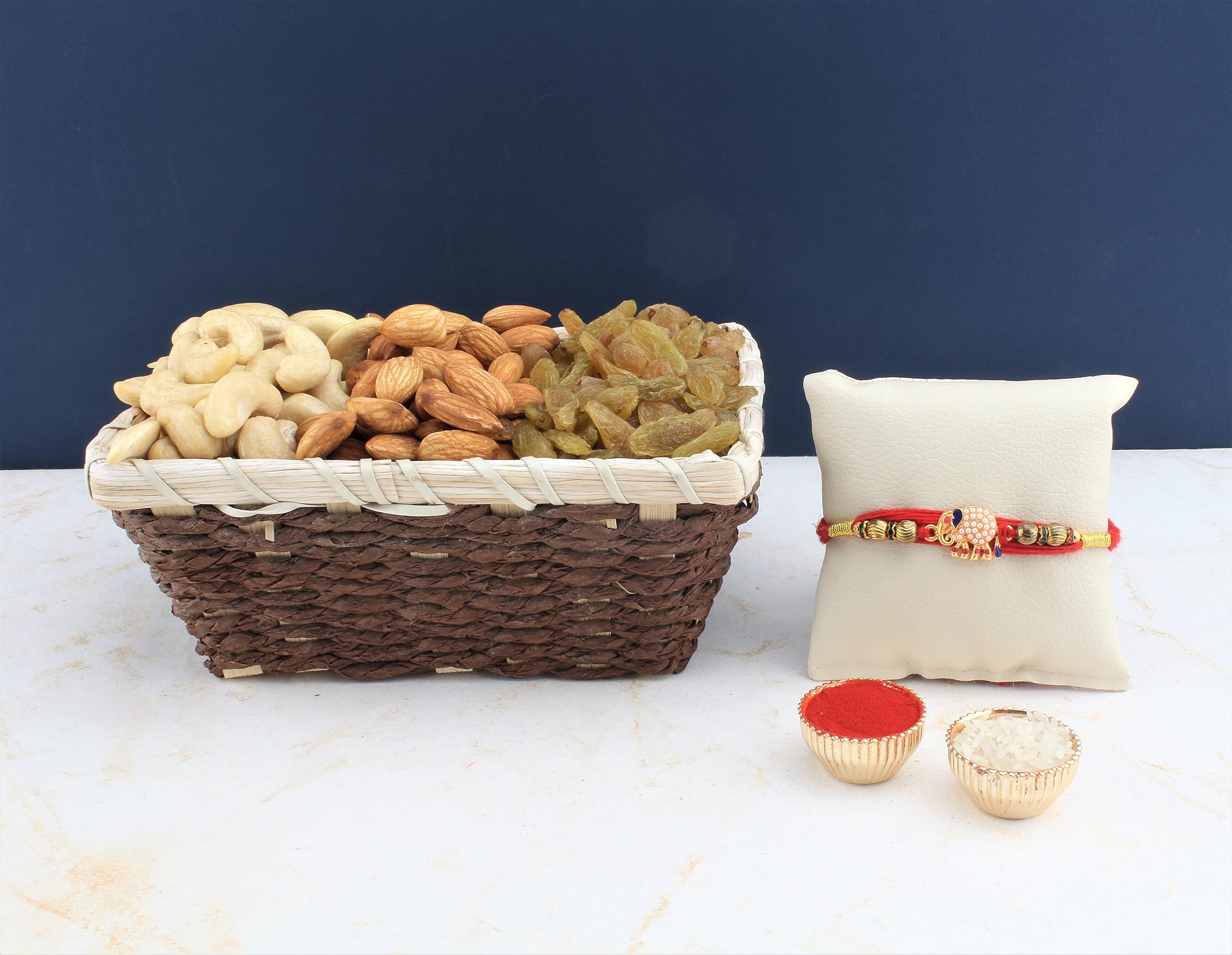 SFU E Com Rakhi With Dry Fruit Hamper For Rakshabandhan Gift | Dry Fruit Hamper For Brother | Dry Fruit Basket Hamper | 062-image-10