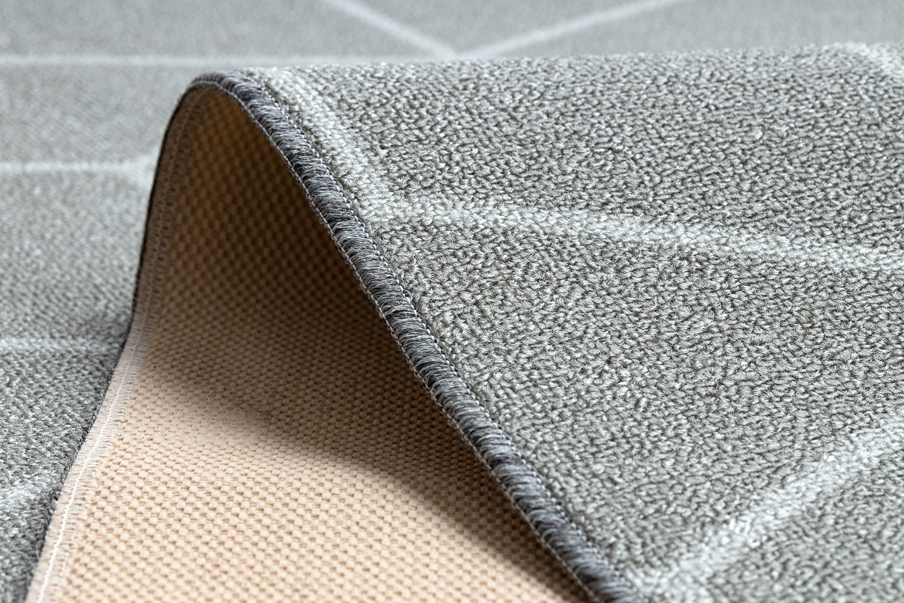 rugsx Tapis de Couloir Cube - Antidérapant, Moderne et Durable, idéal pour la Cuisine, Le Hall et Le Couloir, Gris 110x350 cm