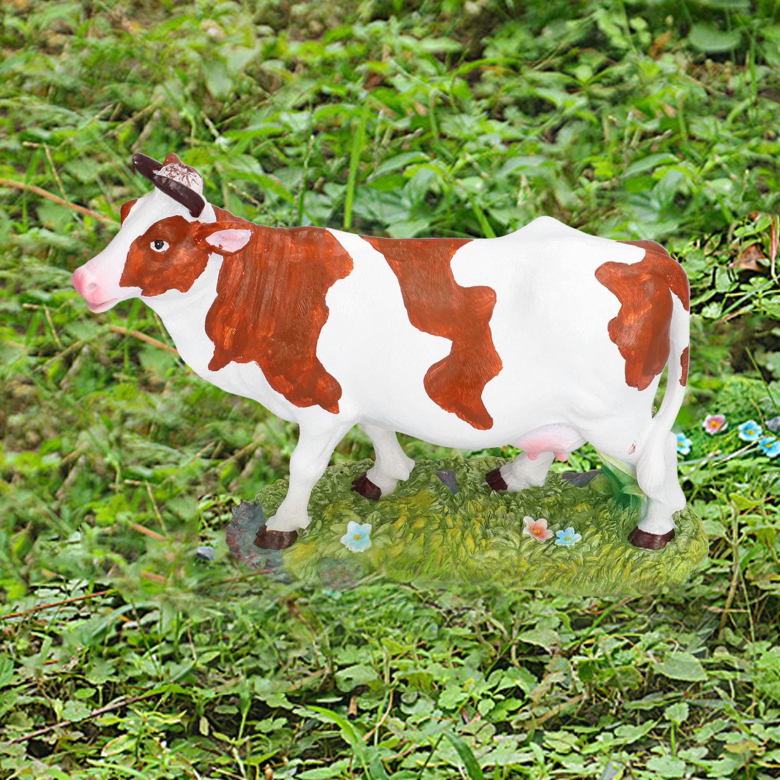 Bsbkoj Mini vaches | Décoration d'intérieur mignonne en résine | Mini figurines de vache pour extérieur, jardin, cour, balcon, terrasse, pot, chambre à coucher, salon, bureau, ferme