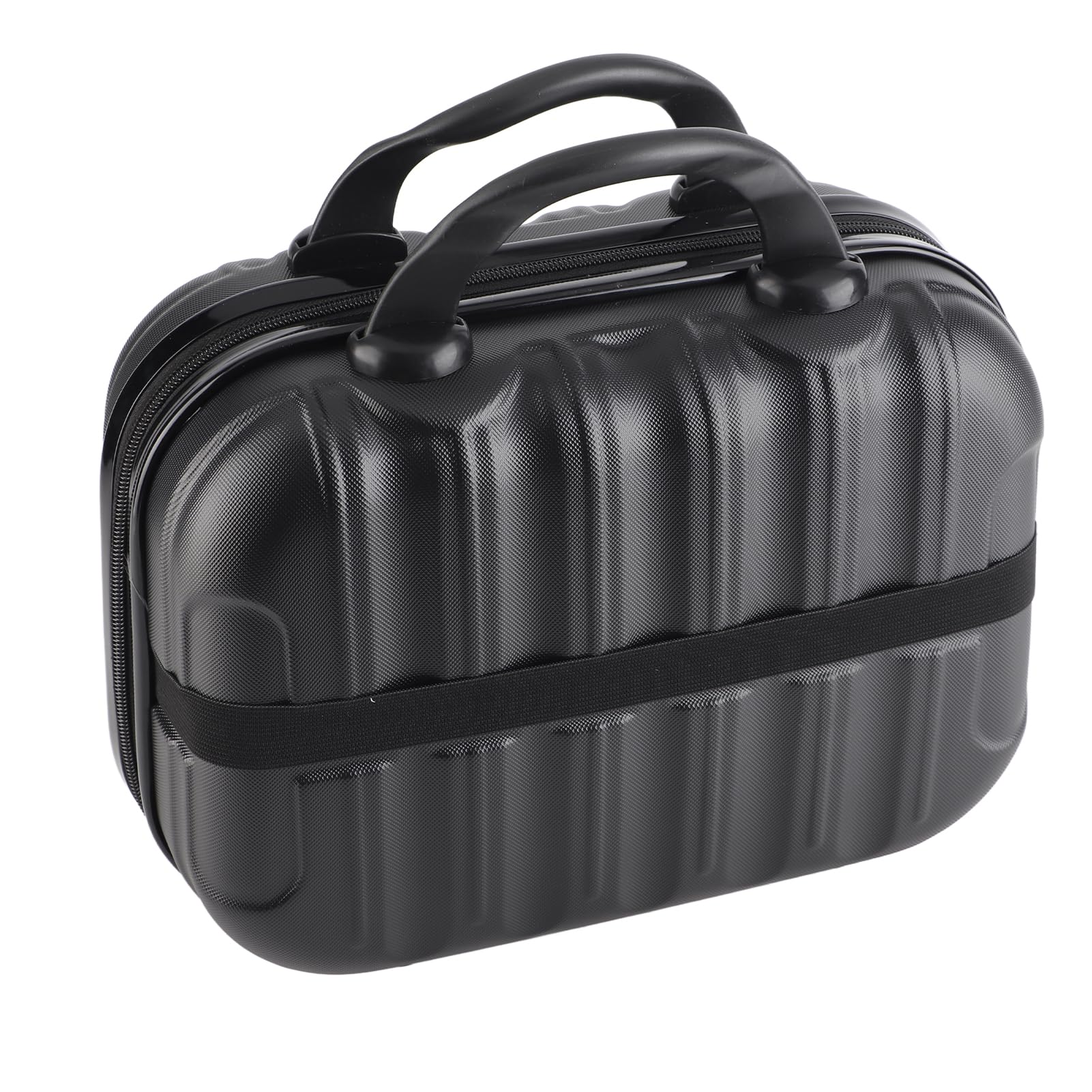 Kosmetyczka 35 cm, przenośny organizer podróżny, z elastycznymi paskami i podstawą odporną na zarysowania do kosmetyków, makijażu, podróży, Czarny, Wspólne
