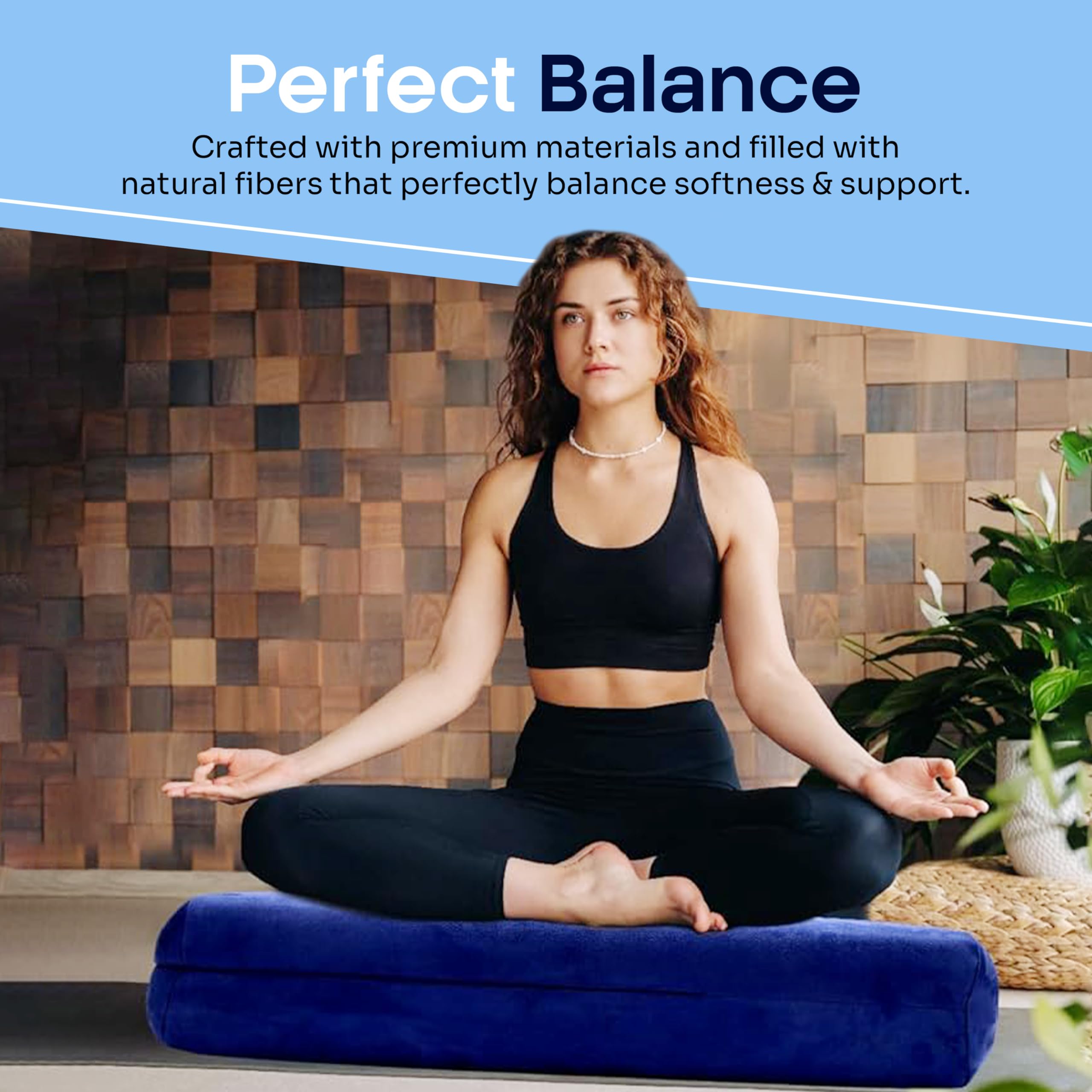 Cuscino per yoga da donna, con motivi decorativi, lavabile, in pelle scamosciata, cuscino da meditazione per sedersi sul pavimento, set di cuscini da meditazione Zafu, cuscini da yoga per sedersi sul