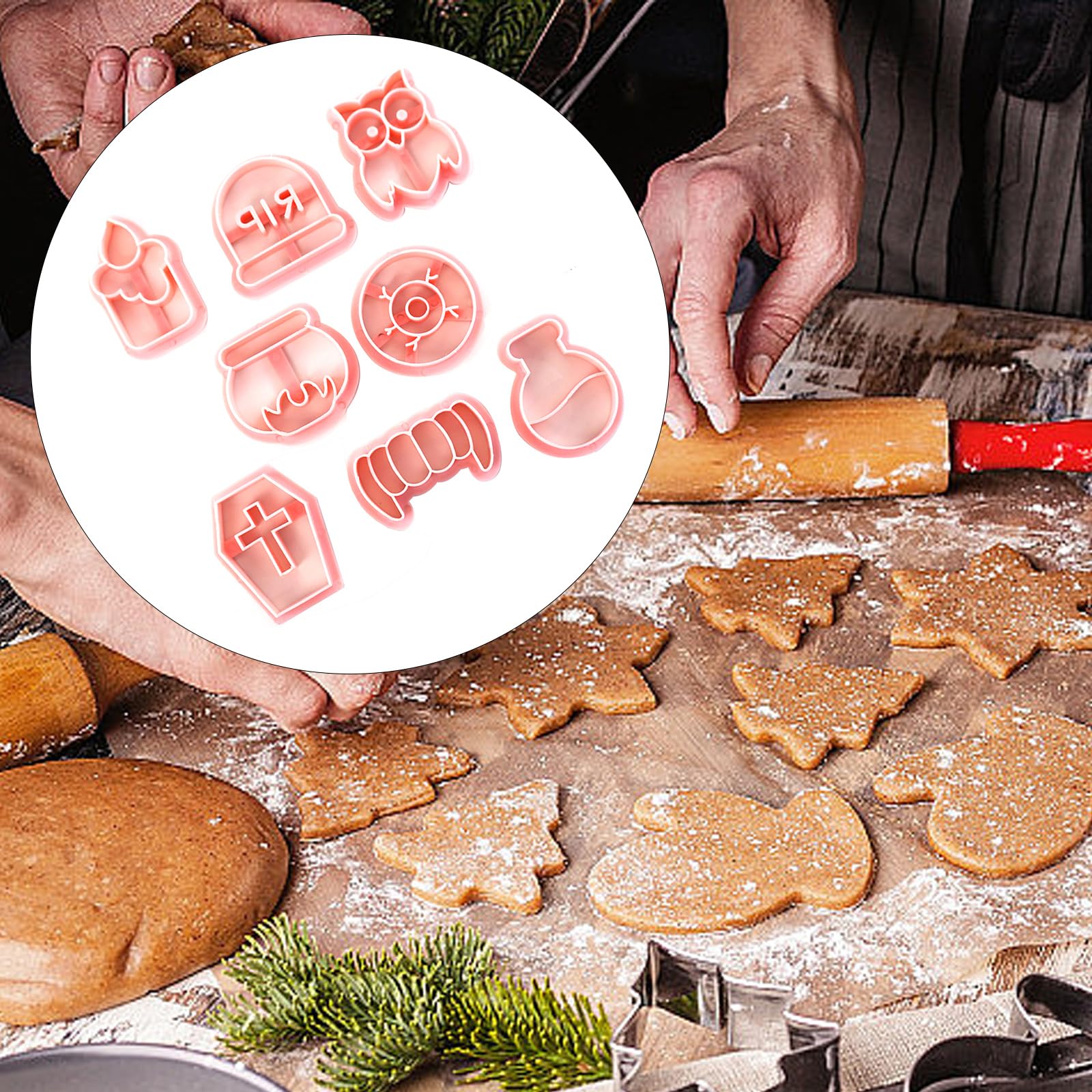 Emporte-pièces Halloween Lot De 8 - Moules à Biscuits Motifs Horreur, Polypropylène Alimentaire
