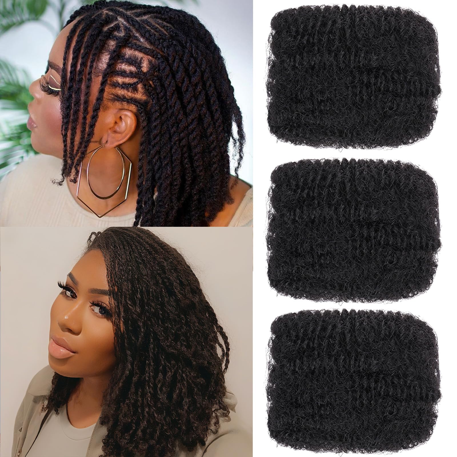 Xtrend Afro y Curly Braiding Bulk Women Hair 3 Packs 90g 10 Inch