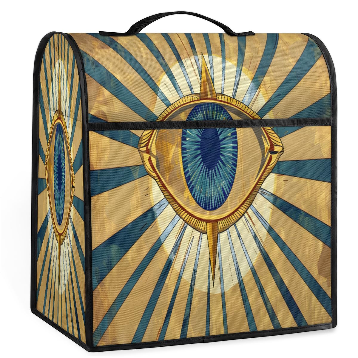 Coffee Maker Cover Evil Eye Kitchen Appliance Covers Small Appliance Covers Blender Cover Juicer Cover Dust Covers for Kitchen Appliances with Top Handle and Pockets,Washable,B8