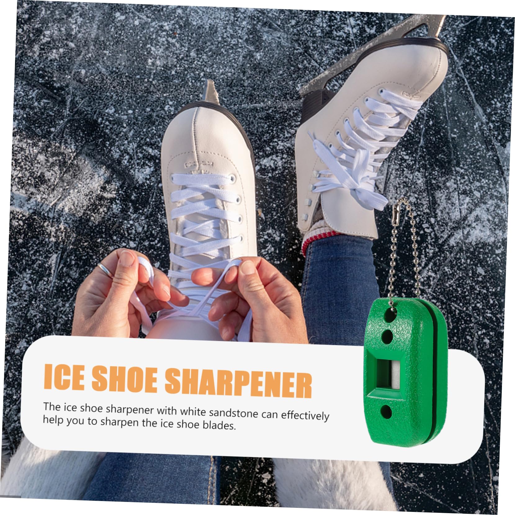 BIUDECO Hockey Skate Sharpener Ice Shoe Tool Sandstone Blade Grinder Portable Easy Carrying Random Color