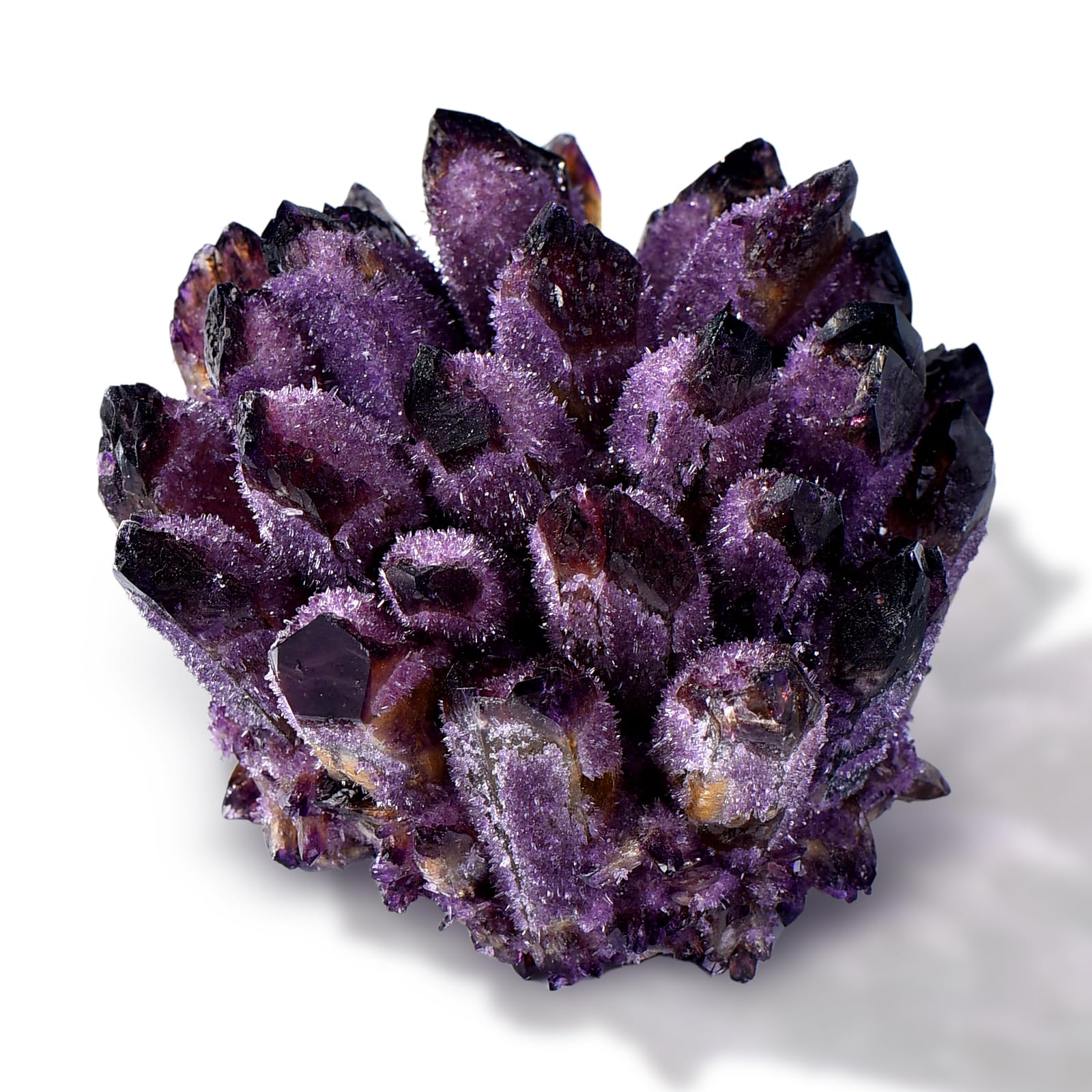 Natural Crystal Cluster Clear Quartz Mineral Crystal Cluster Cluster Healing Ornament Hue Reflection Feng Shui Home Decor (Purple)