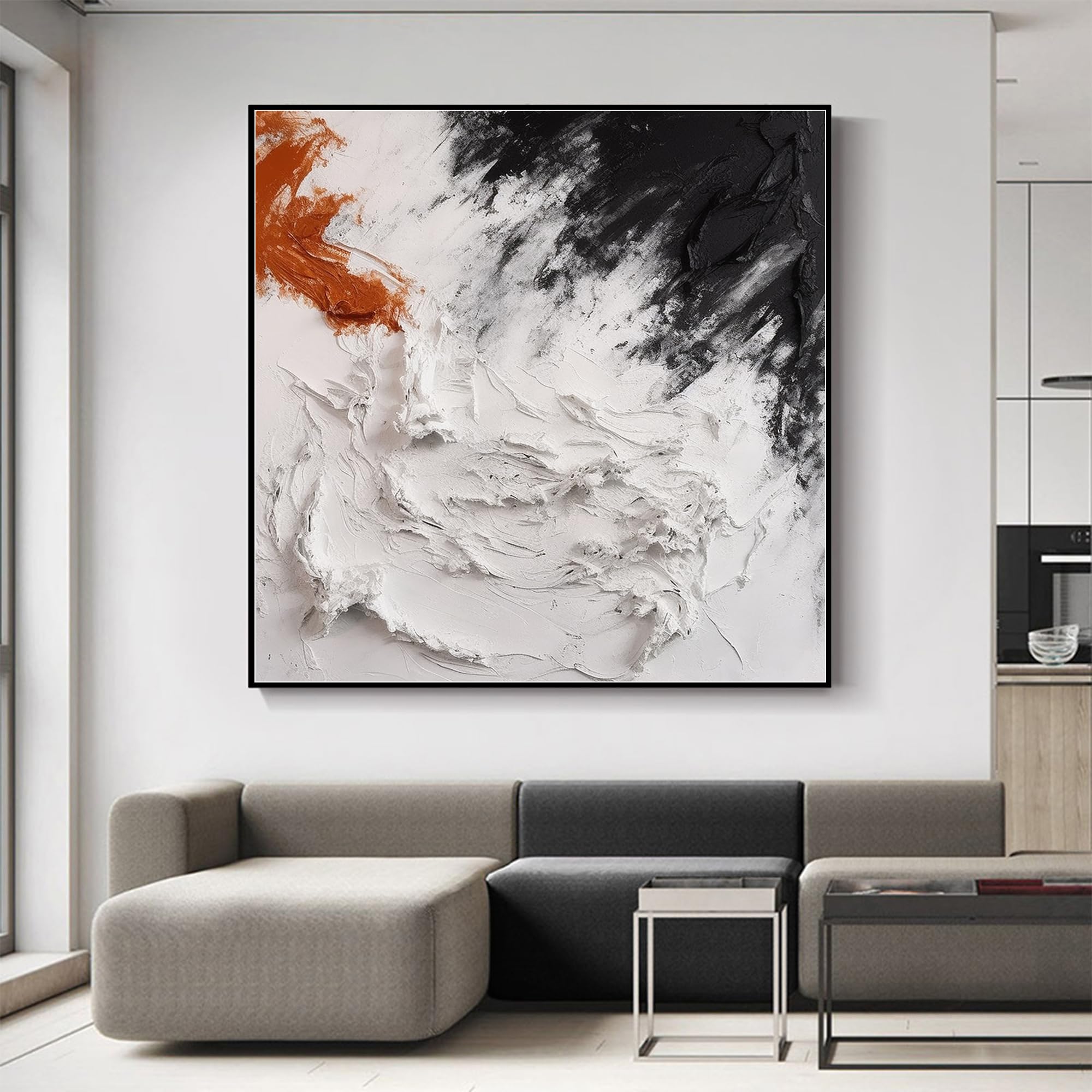 YUSUZHU Bruin Minimalistisch Schilderij Boho Wall Art Zwart Canvas Wall Art Grote Beige Schilderij Canvas Foto's Bruin Abstracte Kunst 70x100cm