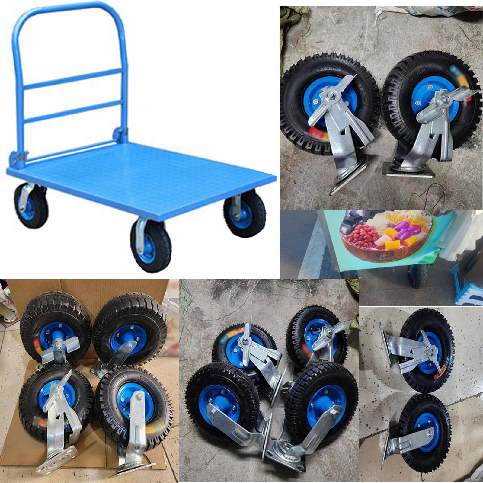Ruote girevoli mobili, Ruote per carichi pesanti con freni, ruote Fissa per mobili, da 2 pezzi, Ruote Pneumatiche, Ruota di trasporto Industriale, 150mm 200mm 250mm, Ruote per Carrello