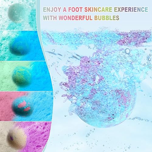 Miniatura 6 de HOSPAN Set de regalo de bombas de baño de pies orgánicos, 12 aceites esenciales ricos en remojo para mamá y papá, bomba de spa de pies hecha a mano