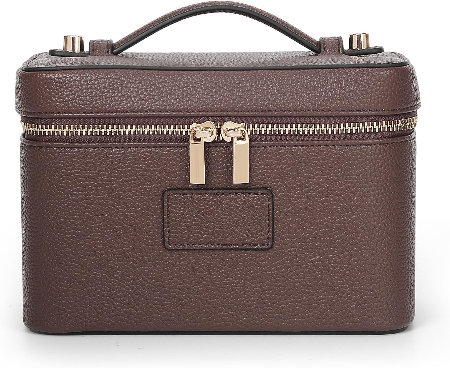 Starnearby Beauty Case Donna in Pelle PU, Borsa Cosmetica da Viaggio, Trousse Trucchi Donna con Divisore Rimovibile, Borsa da Toilette, Pochette Cosmetica da Viaggio (Caffè)