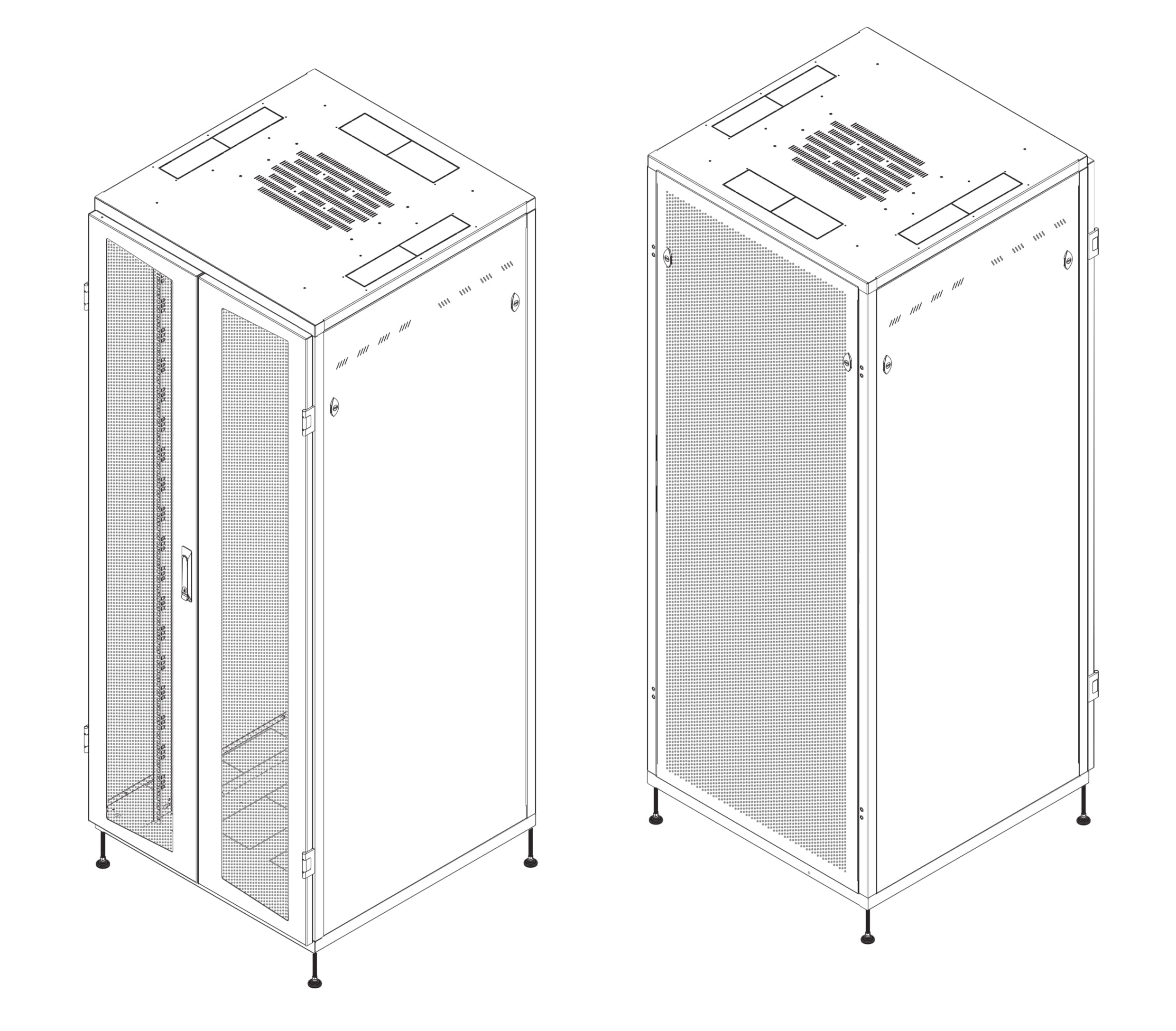 Intellinet 161163 Armadio Rack NextGen 19" 800x800 42U Doppia Porta Grigliata Nero Nero