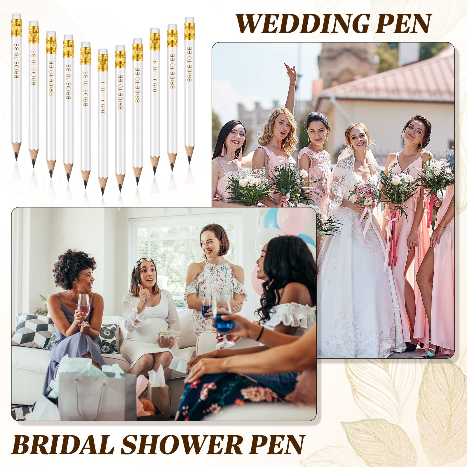 36 Pcs Wedding Pencils 2 HB Half Pencil with Eraser Bridal Shower ...