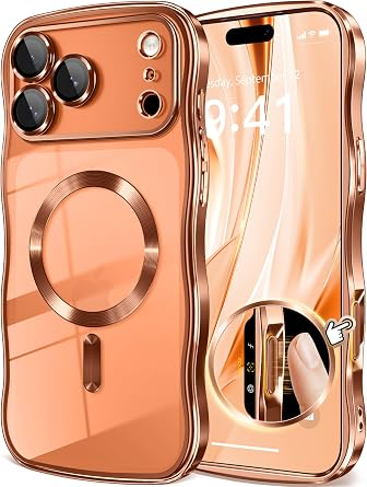 GVIEWIN for iPhone 17 Pro Case Compatible with MagSafe Cute Wave Frame