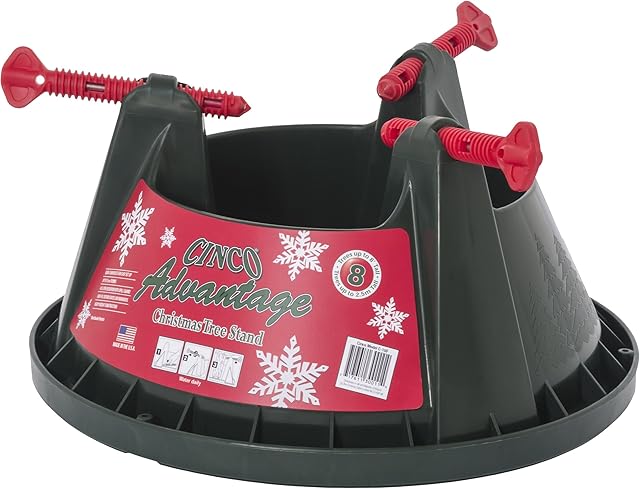 Cinco Advantage 8 Christmas Tree Stand for Real Fresh Cut Trees Up to 8ft