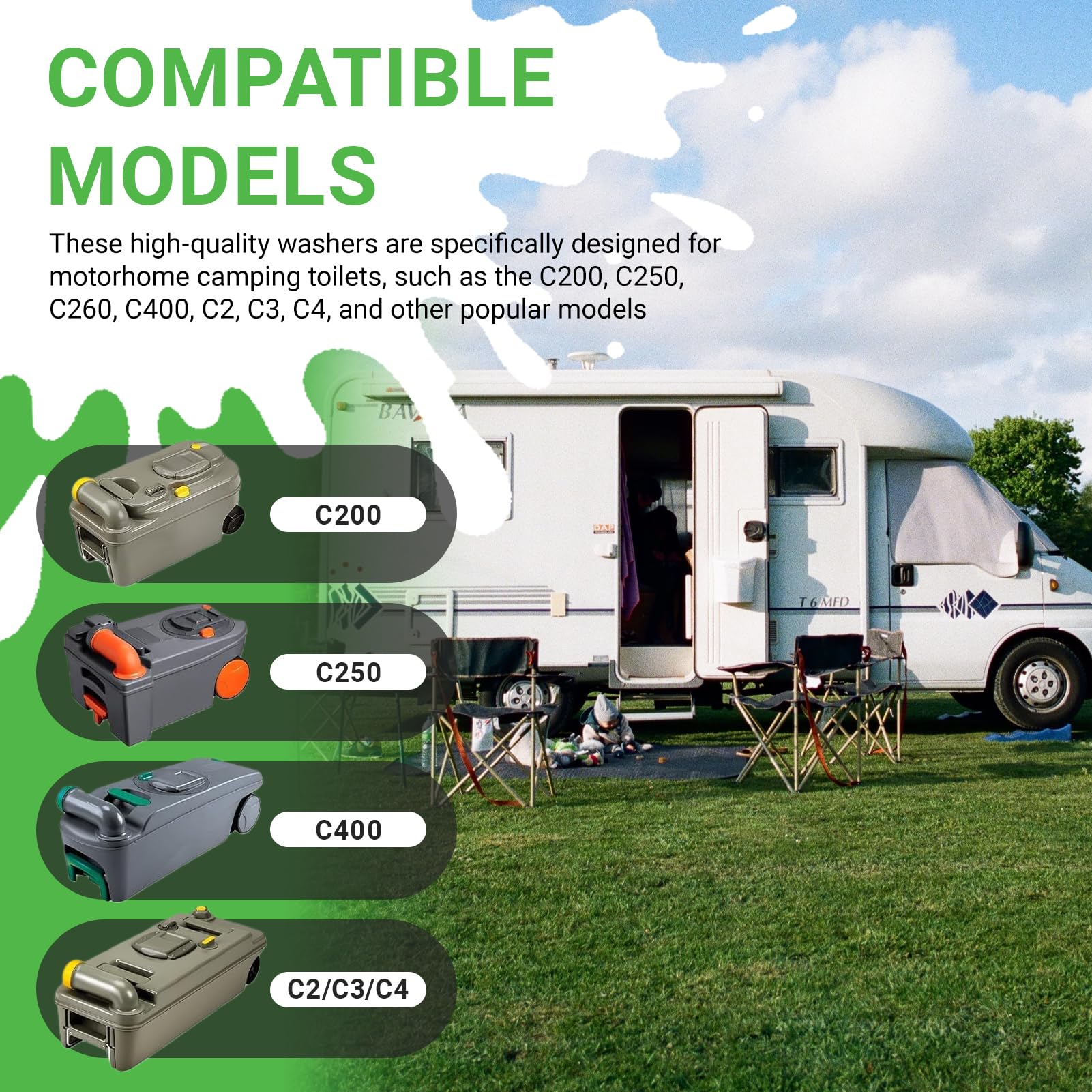 2 Piezas Junta de Silicona Inodoro para WC Thetford C200 C250 C260 C400 C2 C3 C4, Arandela Válvula de Descarga, Para Autocaravanas, Junta wc Thetford, Furgonetas Camper y WC Portátiles Camping
