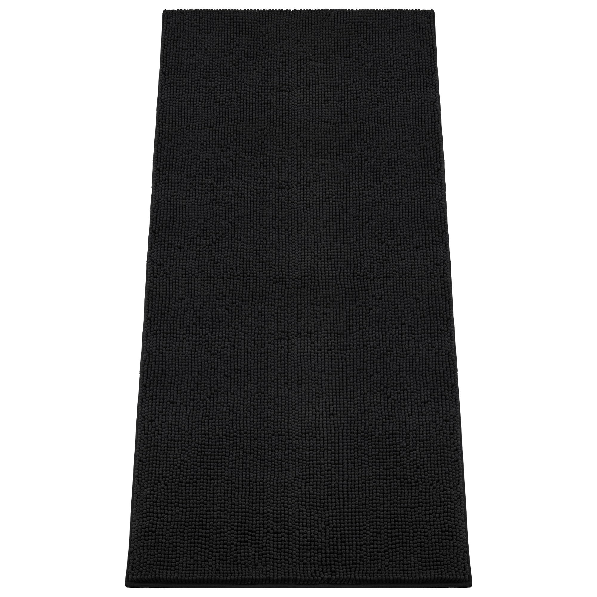 Absorbent Dog Door Mat for Muddy Paws, 72" x 36" Chenille Indoor Mats for Entryway, Trap Dirt Front Door Mat Indoor Entrance Washable Non Slip Soft Black