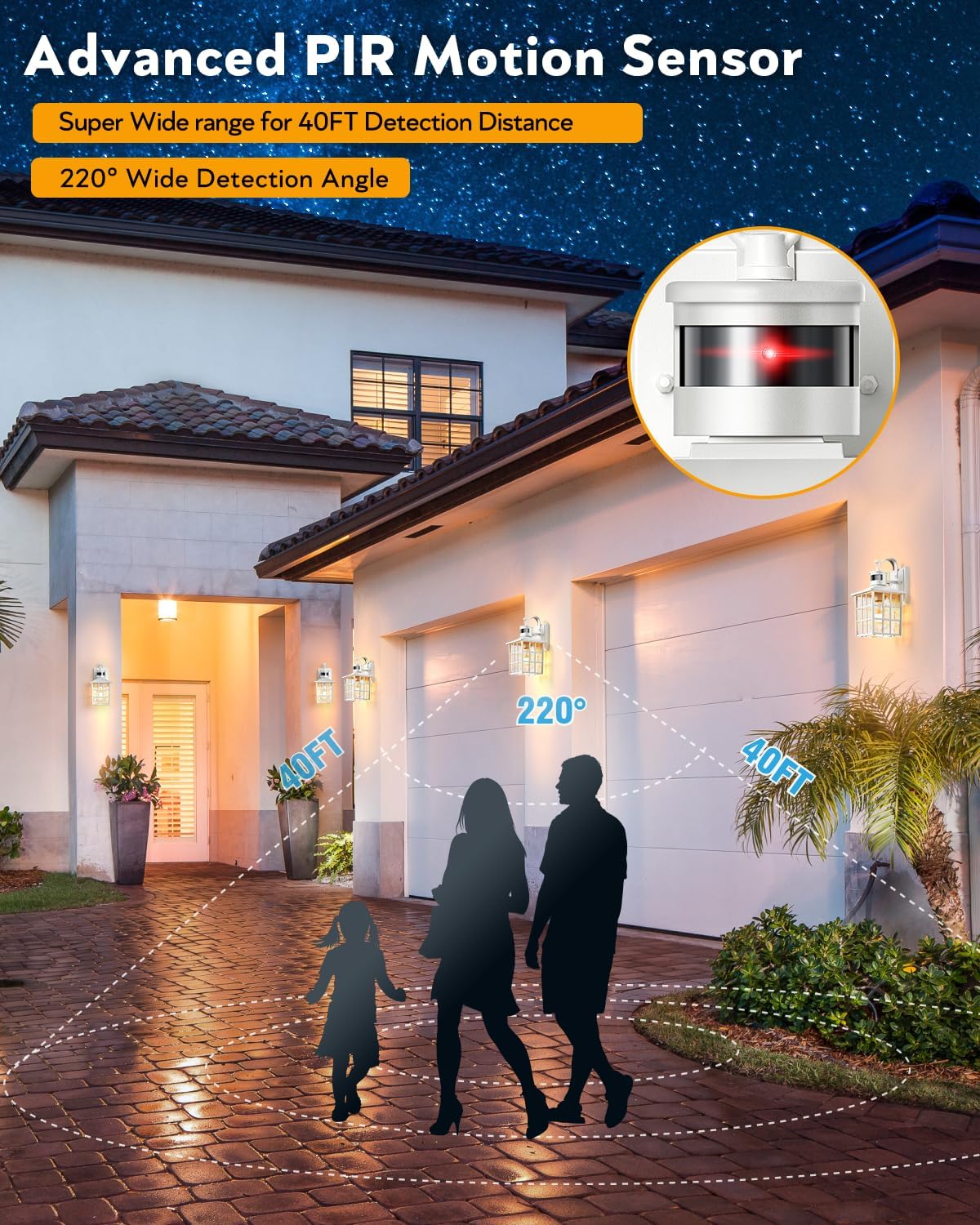 Advanced PIR Motion Sensor detection range and angle