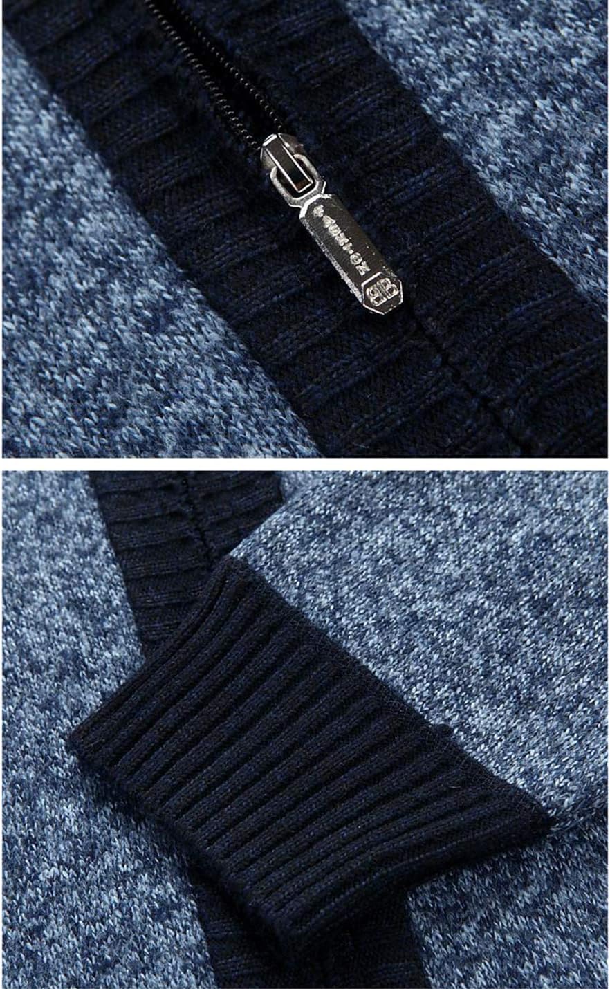 Yeokou Men's Casual Slim Full Zip Thick Knitted Cardigan Sweaters with Pockets - Image 4