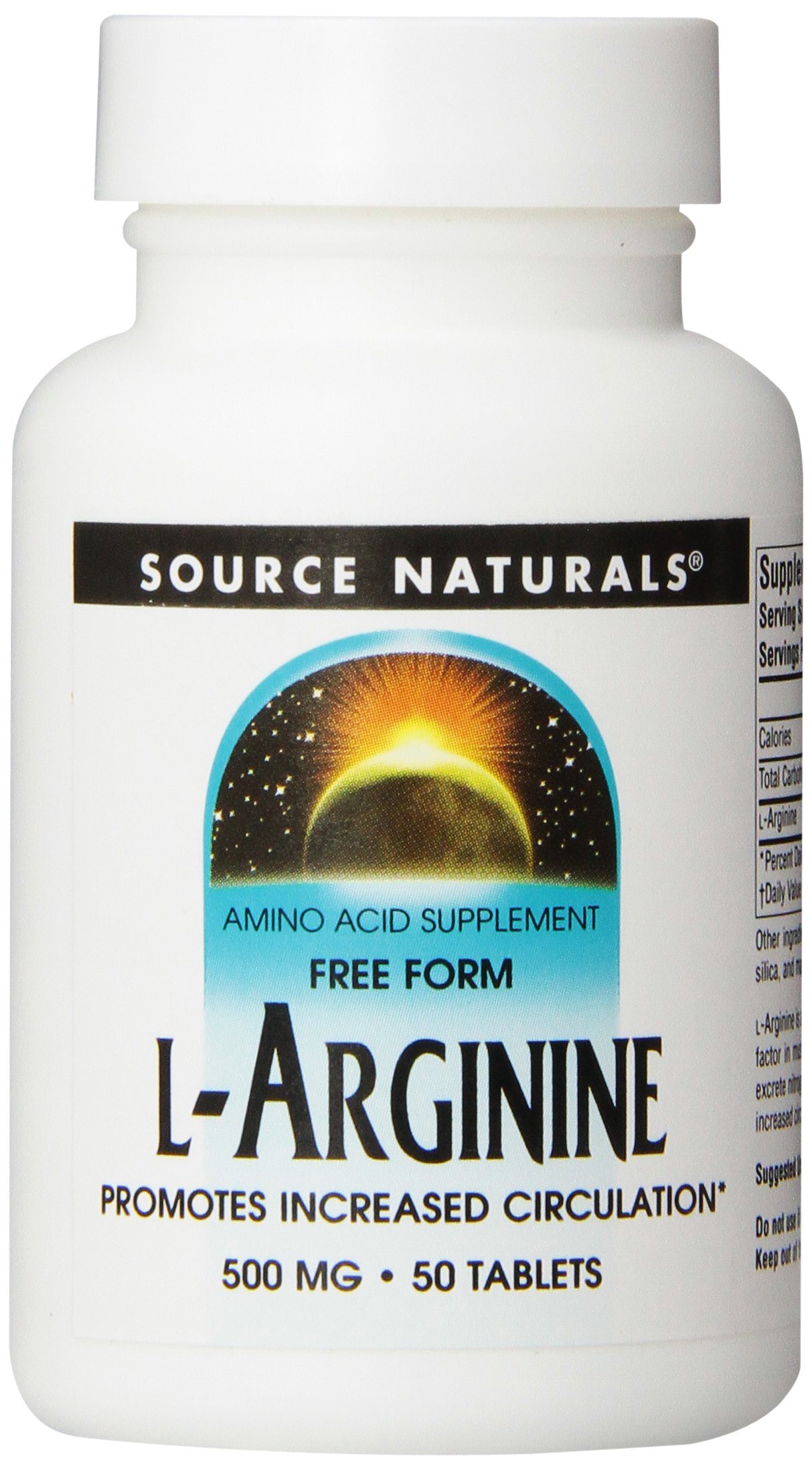 Source Naturals L-Arginine, 500mg, 50 Tablets (Pack of 2)
