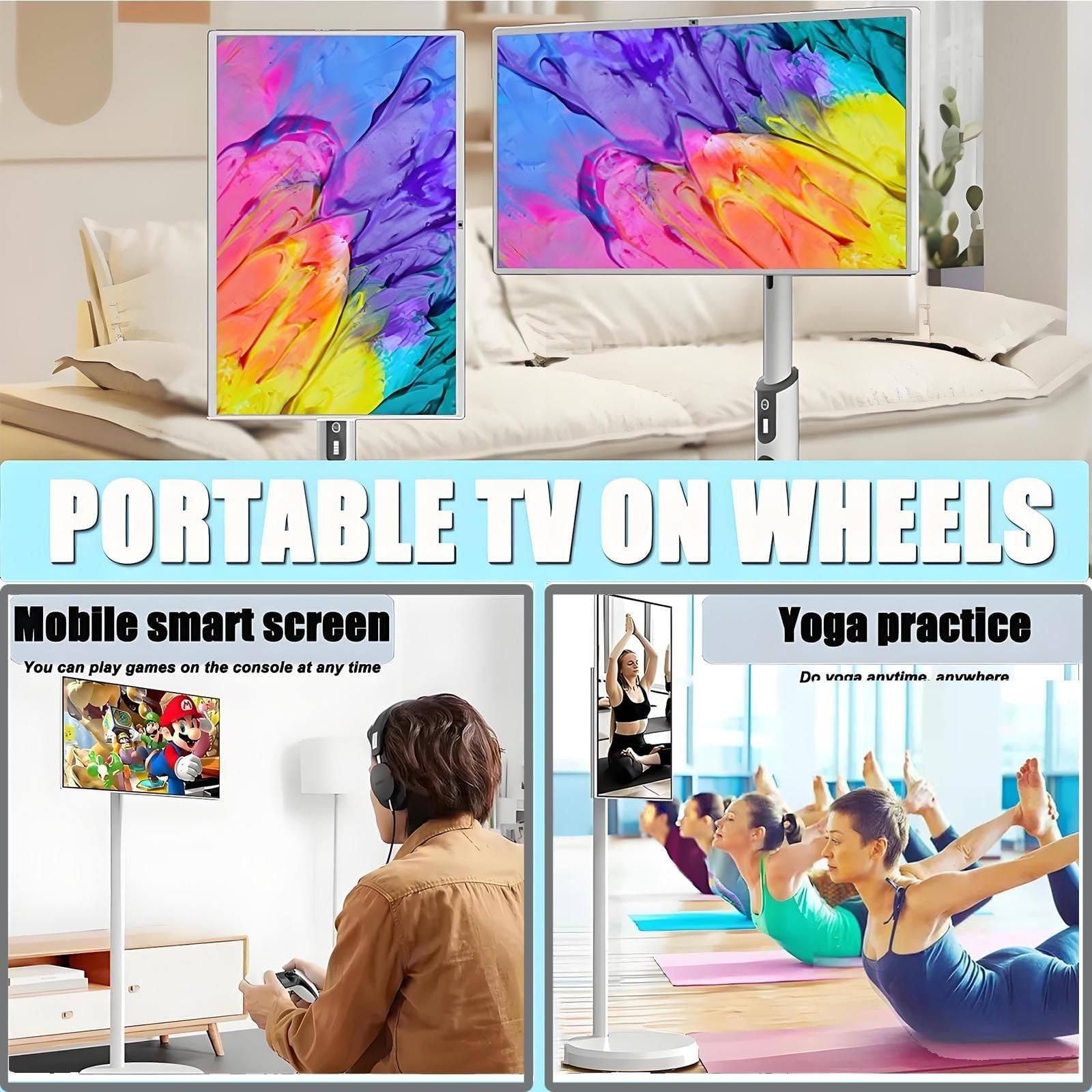 Smart TV Portatile da 32", Fotocamera Integrata da 13MP + Touchscreen HD, Sis-Tema Operativo Android, 8GB +128GB, per L'intrattenimento Domestico, I Viaggi, L'Ufficio