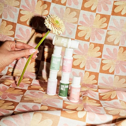 Miniatura 3 de Colour Mill Colorante alimentario botánico a base de aceite, 0.7 fl oz cada uno de 6 colores anochecer, latte, lila, oliva, rosa y salvia, 4.23 oz,