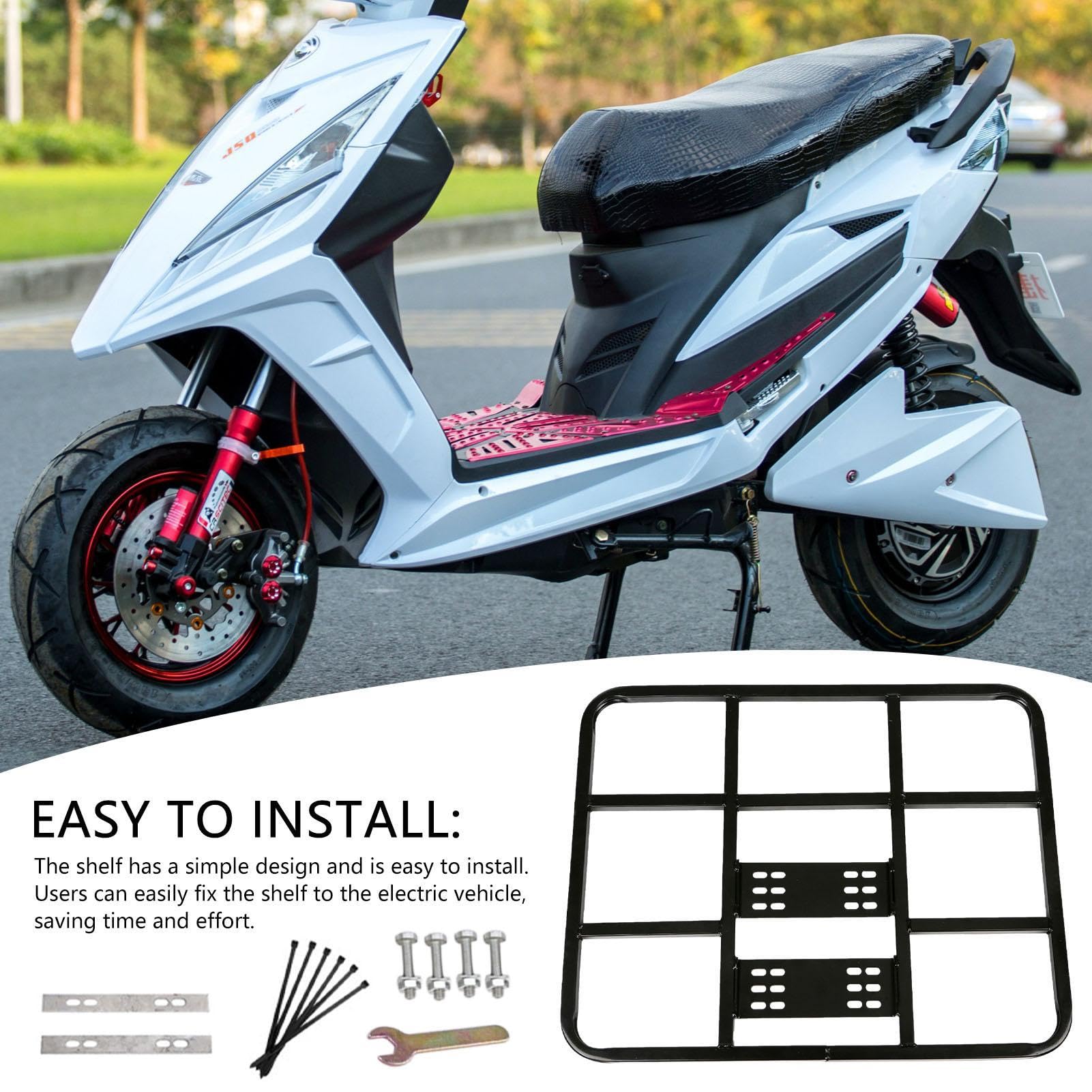 Portaequipajes para vehículos – Estante trasero universal de metal de 60 cm, estante de carga de alta resistencia, soporte de almacenamiento de bicicleta eléctrica, transporte resistente, estante para
