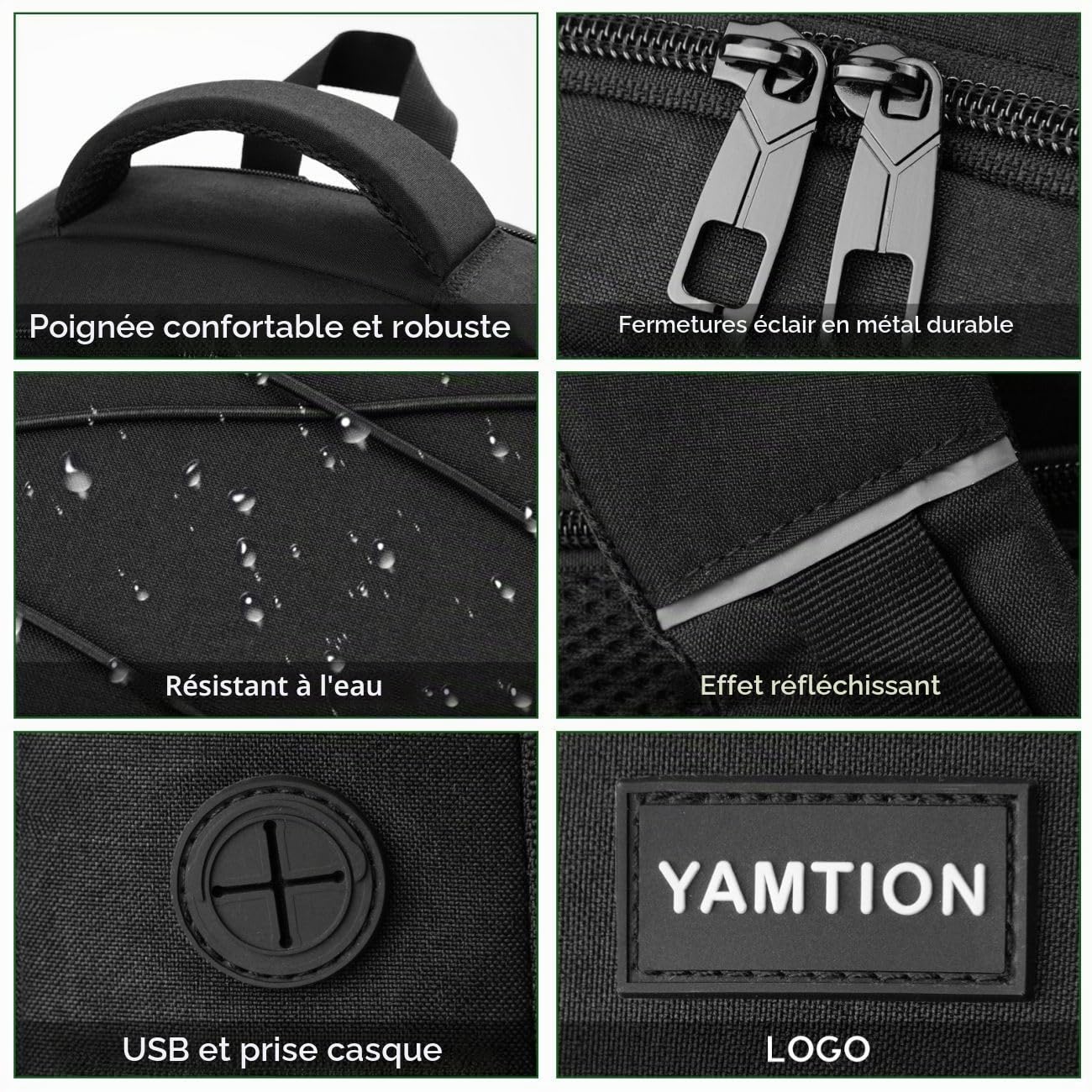 YAMTION Sac a Dos Scolaires,Cartables D'école Sac a Dos Ordinateur College Université Lycée pour Homme Ado Garcon