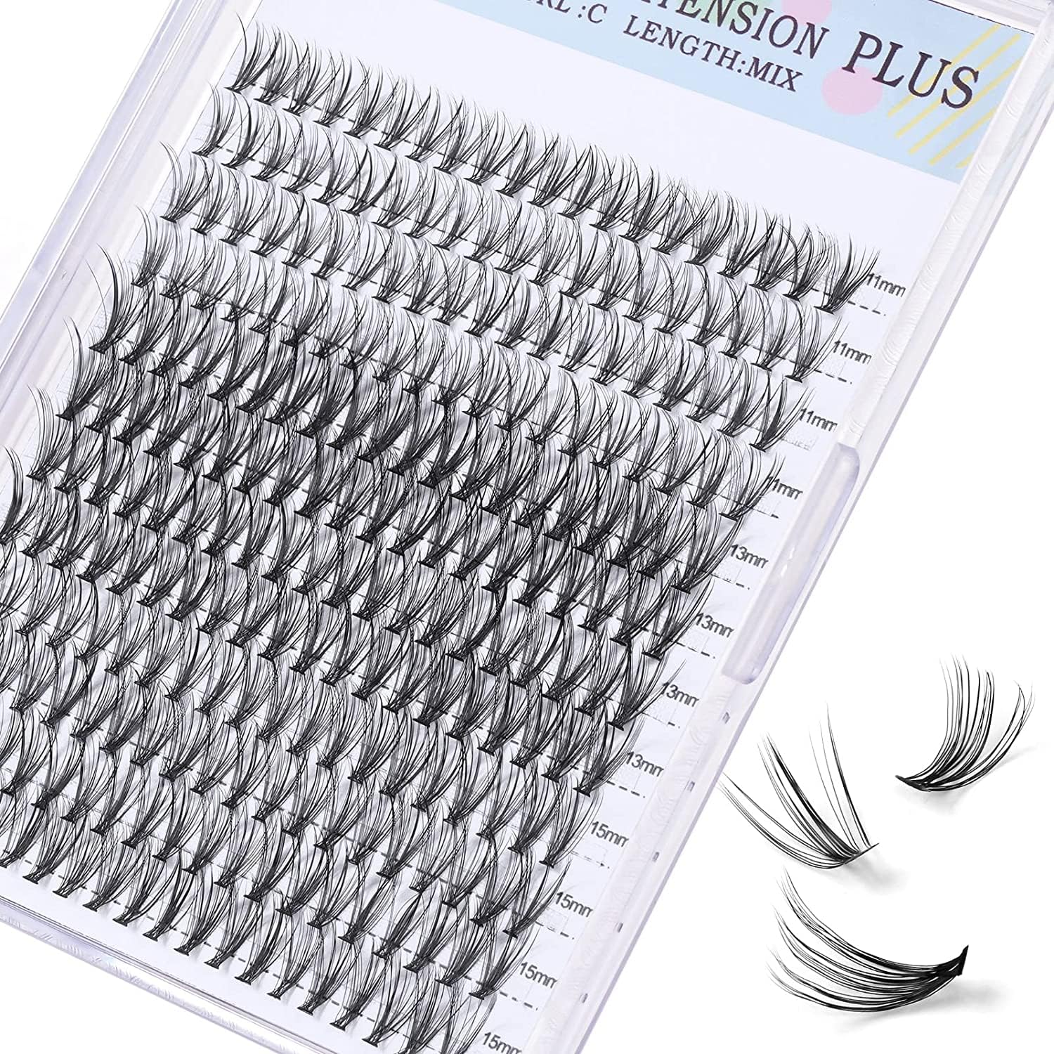 MAGEFY240 Lash Clusters 11-15mm DIY Eyelash Extensions Mixed 30D Curl Cluster Lashes Tray Eyelash Clusters Handmade False Eyelashes Individual Lashes Extensions Reusable