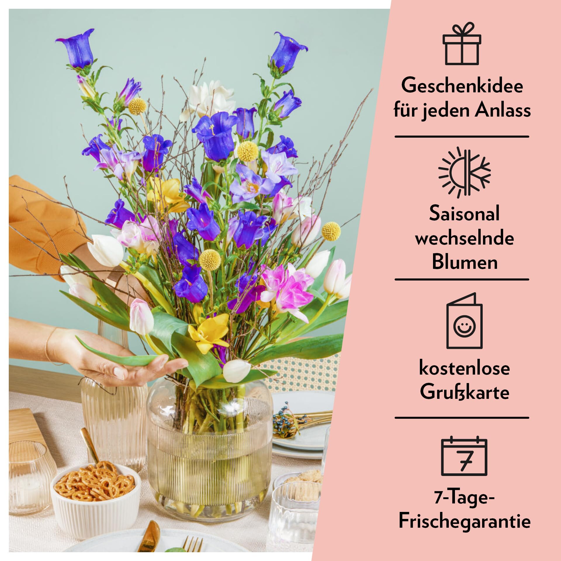 Blumenstrauß „Ich Denk An Dich“ In Weiß Mit Lilien & Nelken - 7-Tage-Frischegarantie Vom Florist