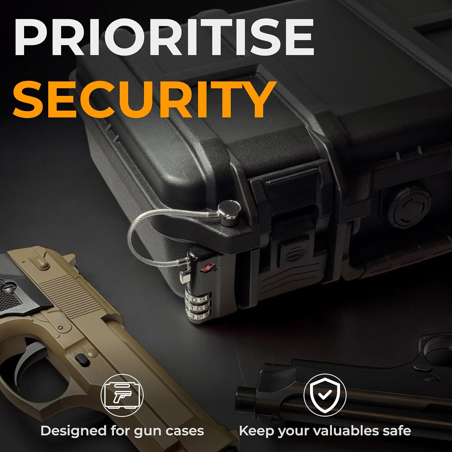 Professional Gun Case Lock (2 Pack) — TSA Approved Gun Case Lock with Durable & Cut Resistant Alloy Steel Shank Gun Lock — Secure TSA Locks for Gun Case for Firearm Travel Case or Pistol Case - Image 2