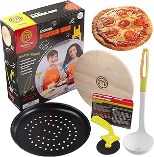 Pizza Cooking Set - 5 Pc Kit Includes Real Cookware for Kids w Recipes, ...