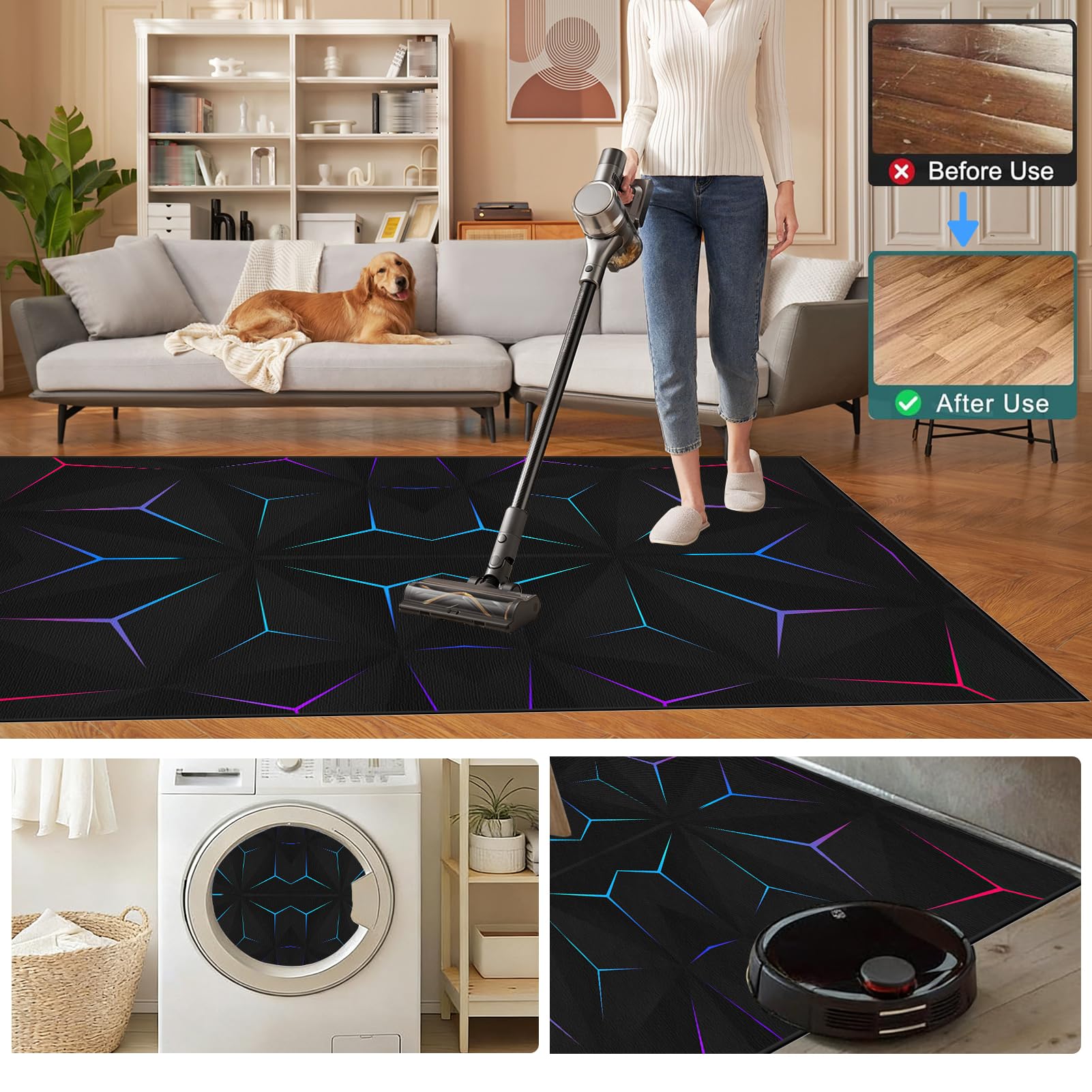 Bürostuhl Matte, Schreibtischstuhl Unterlage, 80 x 100 cm Bodenschutzmatte Bürostuhlunterlage Gaming Teppich, Bodenschutz Bürostuhl Teppichschoner für Hartböden, Parkett, Laminat, Teppichboden