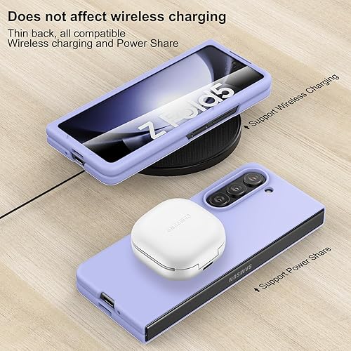 Miniatura 6 de Foluu Funda delgada para Samsung Galaxy Z Fold 5, con protector de pantalla frontal integrado, funda protectora de policarbonato mate ultradelgada