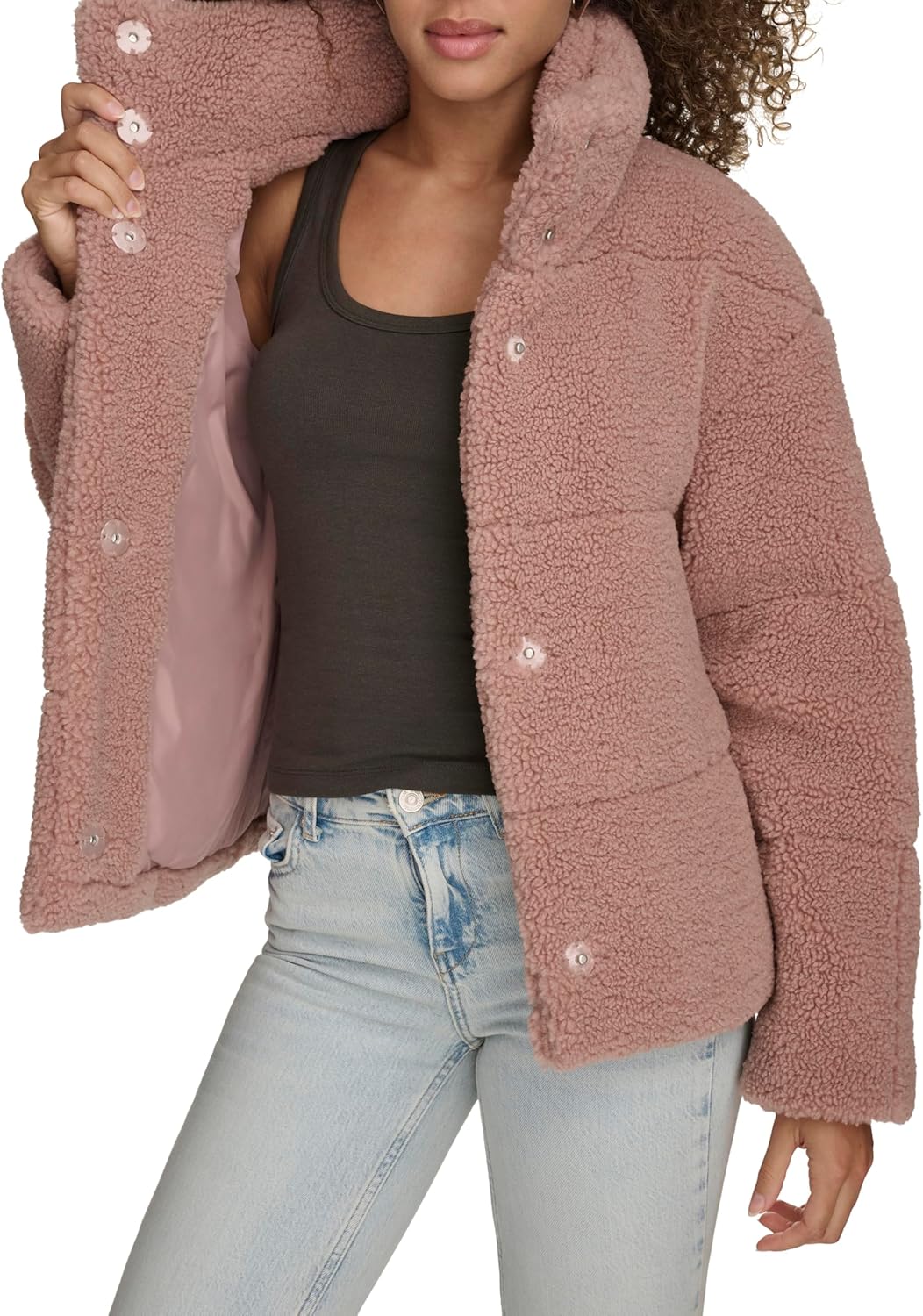 Levi's Women's Shortie Patchwork Quilted Teddy Coat - Image 6