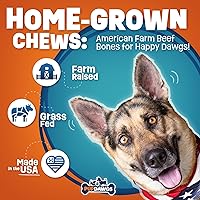 Vista 7 de Huesos de perro para masticadores agresivos Rebanadas de hueso de res con sabor ahumado de nogal Golosinas para perros pequeños – Todo natural