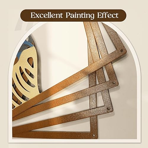 Miniatura 9 de Glamativity 4 piezas de arte abstracto de pared de metal de montaña colorido y negro de doble cara, decoración artística de línea de montaña,