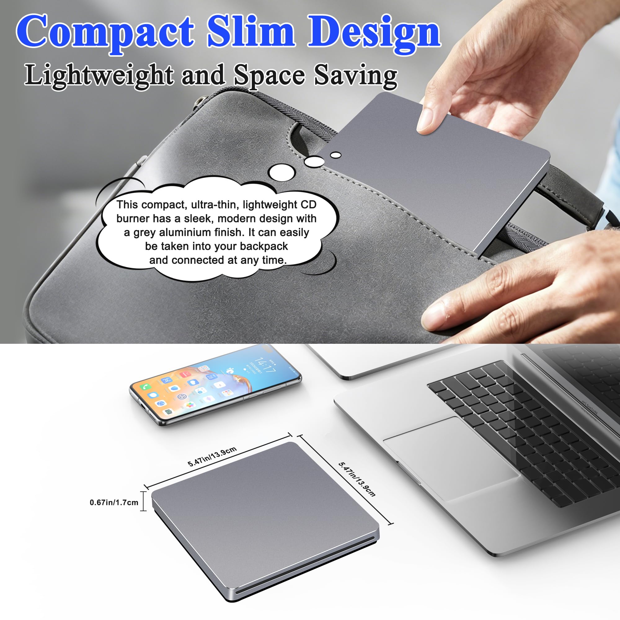 USB-C SuperDrive per Mac Slot-in DVD +/-RW Drive Alluminio Space