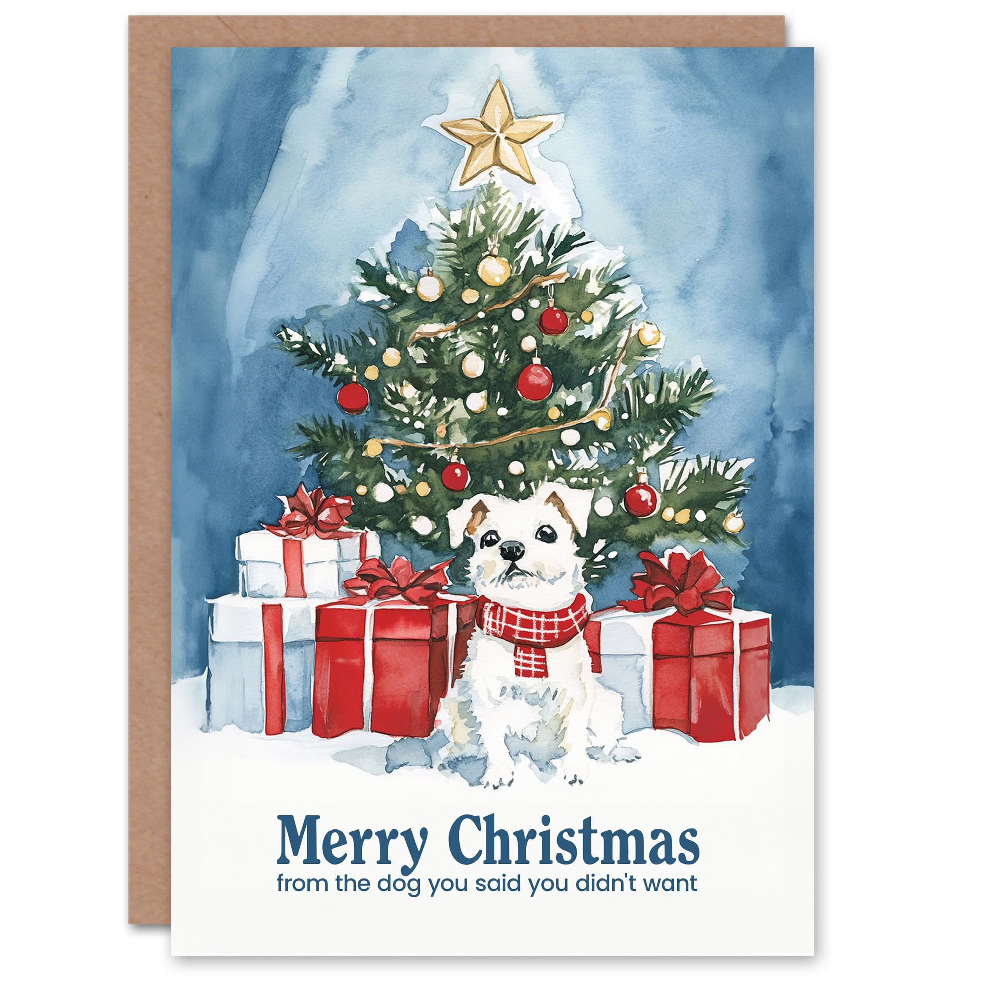 Artery8 From The Dog You Didn't Want Funny Cheeky Blank For Him Or Her Art Christmas Card