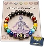 WICCSTAR Pulsera Chakras Piedras Joyería Curativa De Christal