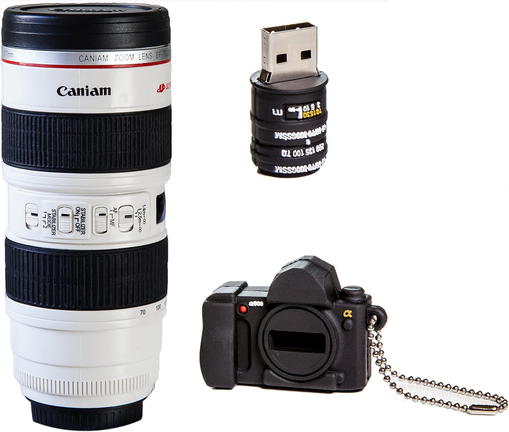 Camera Lens Coffee Mug & 16gb USB Flash Drive (70-200mm) Ultimate Photographer Gift Set