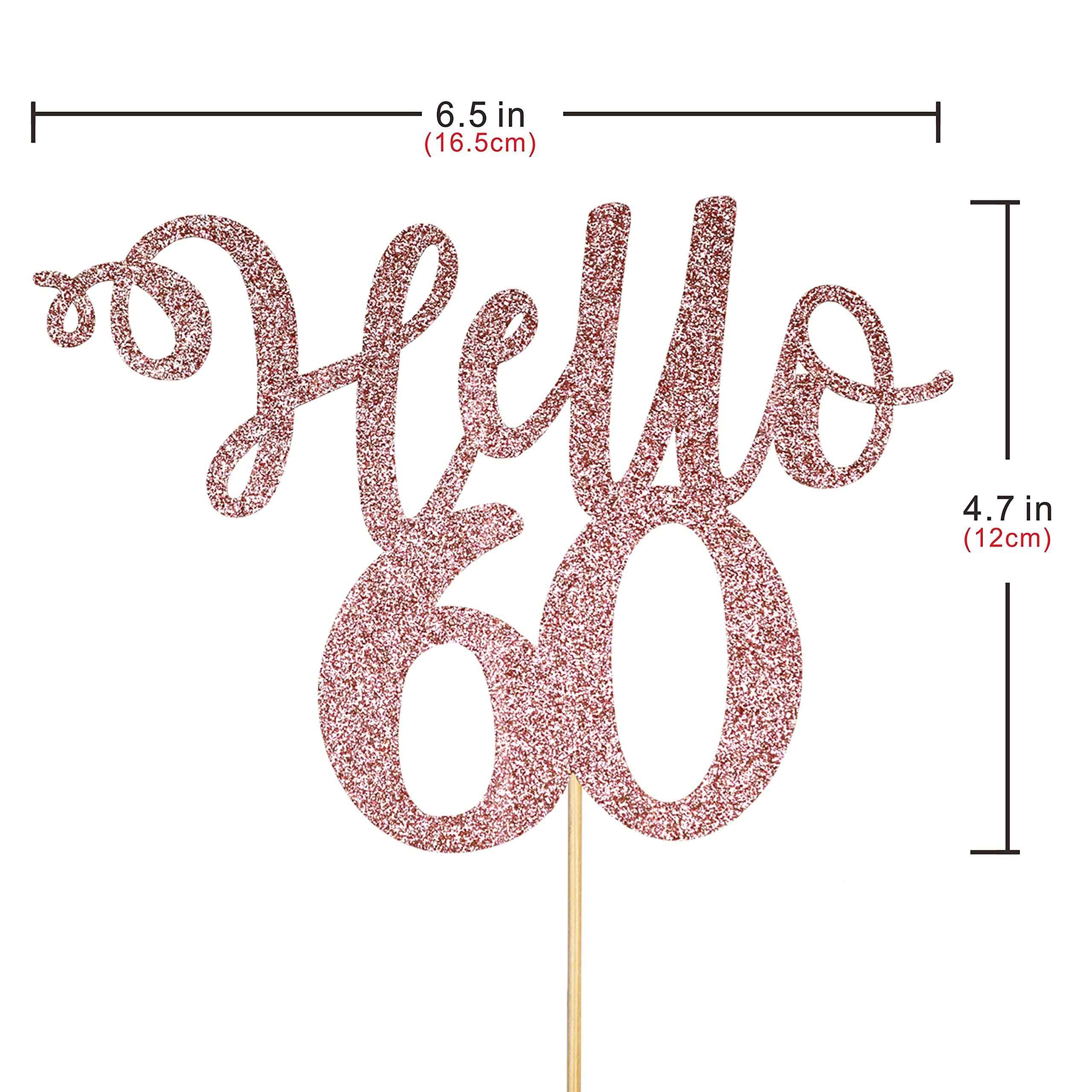 Decorations Hello 60 Cake Topper, Cake Topper, Birthday Number Cake ...
