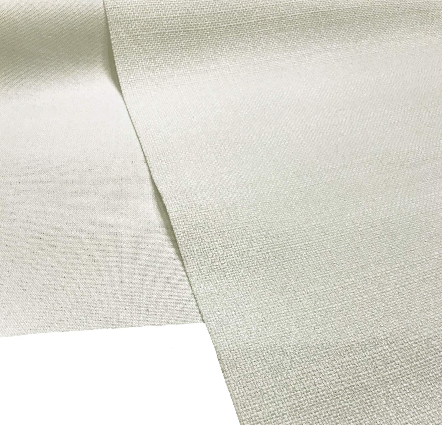 A-Express Soft Plain Linen Look Fabric Curtains Bag Designer Clothing Material Dressmaking Upholstery 145cm Wide - 2 Meters 200cm x 145cm White
