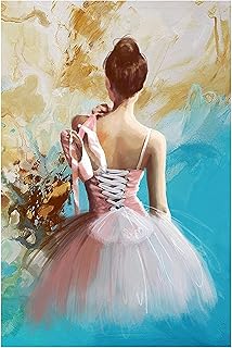 YHJK Stampa Quadro Pittura Astratta Ballerina Schiena Donna Elegante Ragazza Poster Stampa Arte Moderna Quadro Soggiorno Decorazione 50x70 cm Senza Cornice