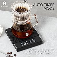 Vista 4 de TIMEMORE Báscula de café Basic 2.0 Báscula electrónica de espresso con temporizador, 70.55 oz y caudal de agua y función de temporizador